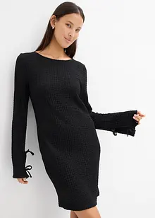 Robe courte en crêpe texturé, bonprix