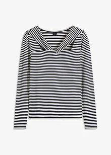 T-shirt manches longues avec détail sur le décolleté, bonprix