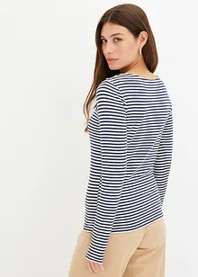 T-shirt manches longues avec détail sur le décolleté, bonprix