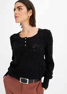 Pull en maille ajourée, bonprix