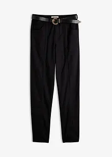 Pantalon barrel en twill à ceinture, bonprix