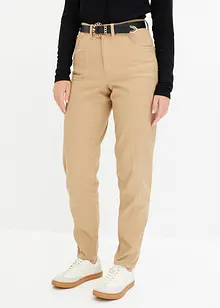 Pantalon barrel en twill à ceinture, bonprix