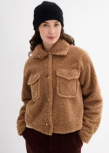 Blouson en maille peluche à poches plaquées, bonprix