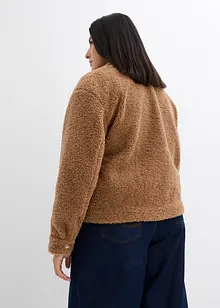 Blouson en maille peluche à poches plaquées, bonprix