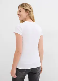 2 T-shirts manches courtes côtelés en coton majoritaire, bonprix