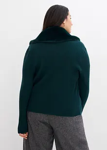Strickjacke mit Webpelz, bonprix