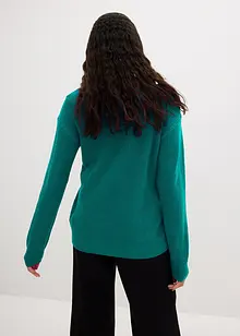 Pull en maille côtelée à encolure bateau, bonprix