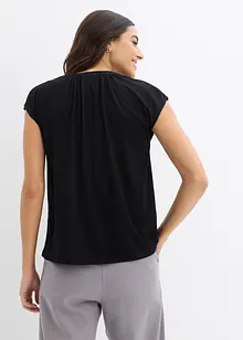 Kurzarmshirt mit Henley-Ausschnitt aus Viskosemix, bonprix