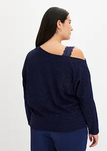 One-Shoulder-Shirt mit Glitzereffekt, bonprix