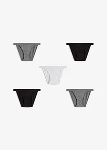 Lot de 5 slips tanga coton, bonprix