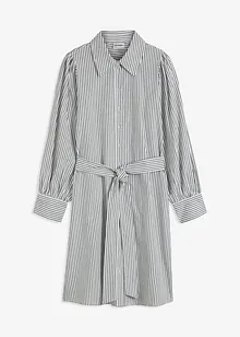 Robe chemise à manches bouffantes et ceinture à nouer, bonprix