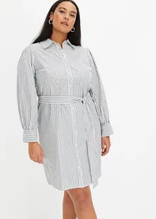 Robe chemise à manches bouffantes et ceinture à nouer, bonprix