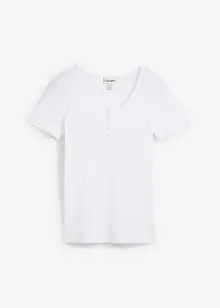 T-shirt col Henley, 100% coton, bonprix
