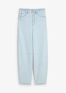 Jean Balloon taille haute et élastiquée, ultra doux, raccourci, bonprix