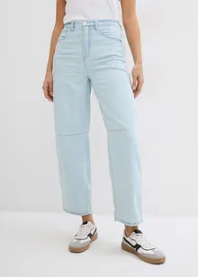Jean Balloon taille haute et élastiquée, ultra doux, raccourci, bonprix