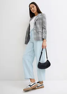 Jean Balloon taille haute et élastiquée, ultra doux, raccourci, bonprix