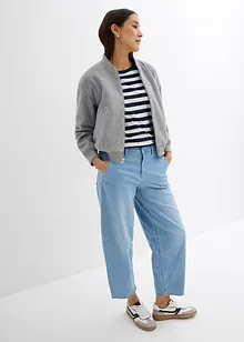 Jean balloon taille mi-haute ultra doux, cropped, bonprix