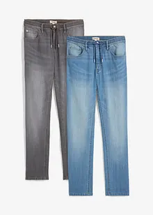 Lot de 2 jeans extensibles Regular légers, droits, bonprix