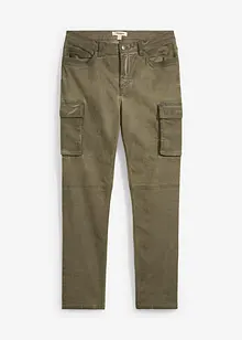 Pantalon cargo extensible, aspect délavé, Straight, bonprix