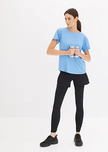 Sport-Leggings mit Shorts und Handytasche aus Mesh, bonprix