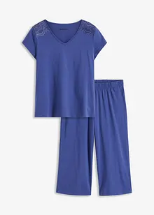 Pyjama pantacourt avec un pantalon jupe-culotte, bonprix