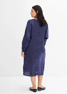 Robe midi à manches chauve-souris en satin fluide, bonprix