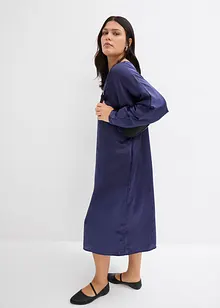 Robe midi à manches chauve-souris en satin fluide, bonprix