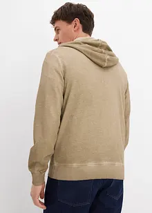 Sweat zippé à capuche au look délavé, bonprix