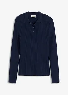 Ripp-Strickpullover mit Polokragen, bonprix
