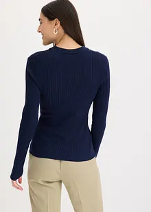 Ripp-Strickpullover mit Polokragen, bonprix