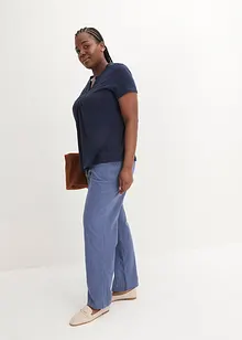 T-shirt coton fil flammé manches courtes, bonprix