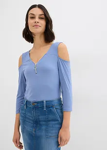 T-shirt en viscose découpé sur les épaules, bonprix