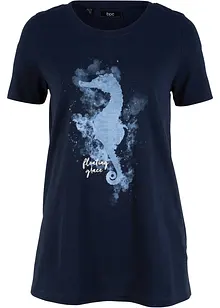 T-Shirt mit Seepferdchen Druck aus Bio-Baumwolle, bonprix