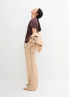 Shirt mit Bindedetail am Saum aus Baumwolle-Viskose-Mix, bonprix
