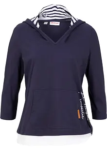 Kapuzen-Shirt, 3/4-Arm, bonprix