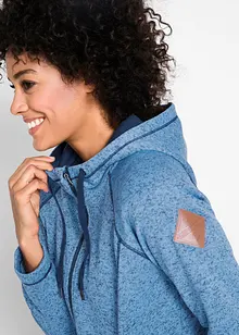 Long-Fleecejacke mit Kapuze, bonprix