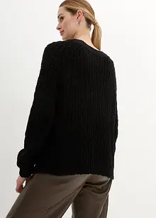Pull en laine à manches chauve-souris, bonprix