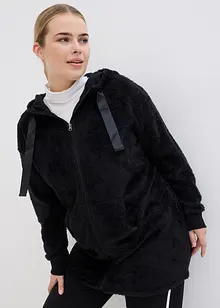 Loungewear Kuschel-Long-Fleecejacke  mit Kapuze, bonprix