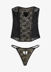 Guêpière et string (ens. 2 pces.), bonprix