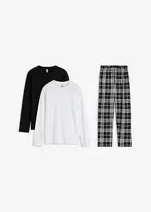 Pyjama mit Bio-Baumwolle (3-tlg. Set), bonprix