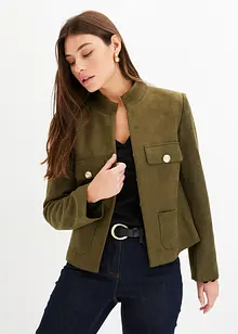 Kurze Velourlederimitat-Jacke, bonprix