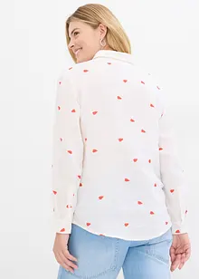 Musselin-Bluse mit Herzen, bonprix