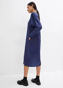 Midikleid mit Fledermausärmeln aus fließendem Satin, bonprix