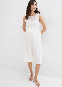 Robe de grossesse avec empiècement dentelle et dos extensible, bonprix