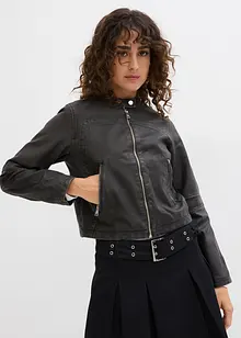 Veste biker, look used, bonprix