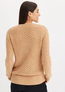 Pull ajouré avec fil peluche, bonprix