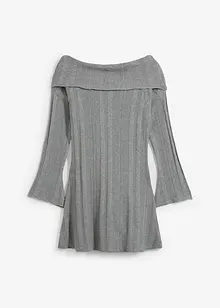 Robe en maille à encolure Bardot, bonprix