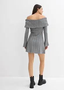 Robe en maille à encolure Bardot, bonprix