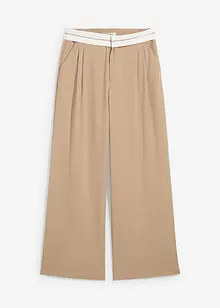 Pantalon à pinces avec taille contrastante, bonprix