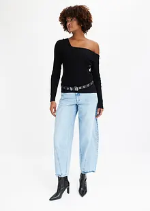 Kurzer Off-Shoulder-Pullover, bonprix